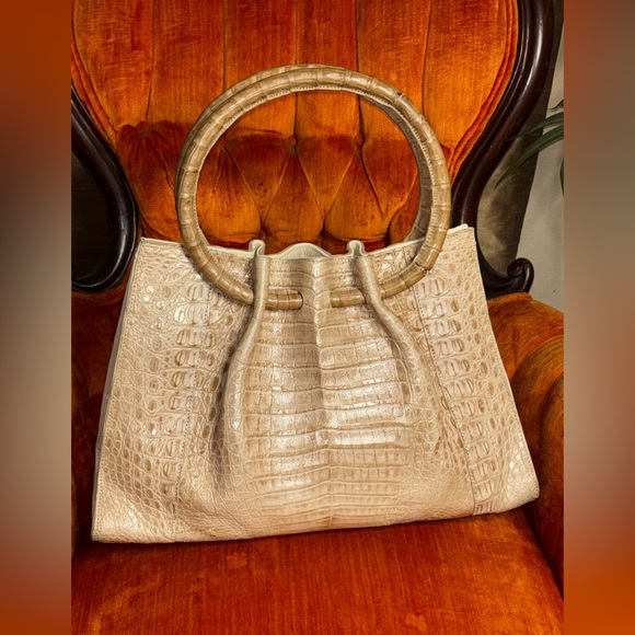 The Barfield Collection Handbag Tan Crocodile Tote Bag MSRP 2599.00 - Picture 6 of 14